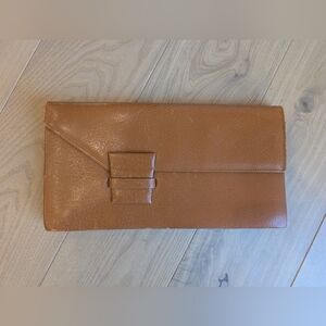 Vintage 1960 Tan Leather Clutch Made In England